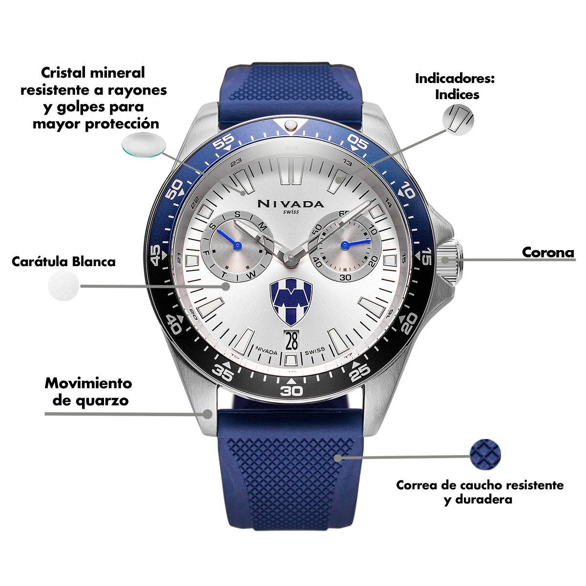 Reloj Fan Monterrey 500 - Reloj Nivada Swiss