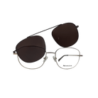 Armazón Oftálmico Dorado Nivada con Clip-On Solar Aviador Café Oscuro - Reloj Nivada Swiss