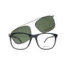 Armazón Oftálmico Negro Nivada con Clip-On Solar Aviador Verde - Reloj Nivada Swiss